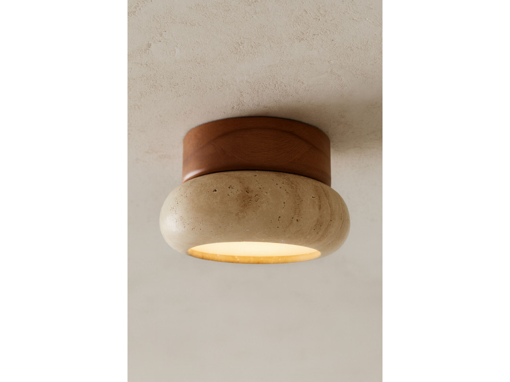 Lámpara de techo de madera «Worm-S» - Roble / Beige