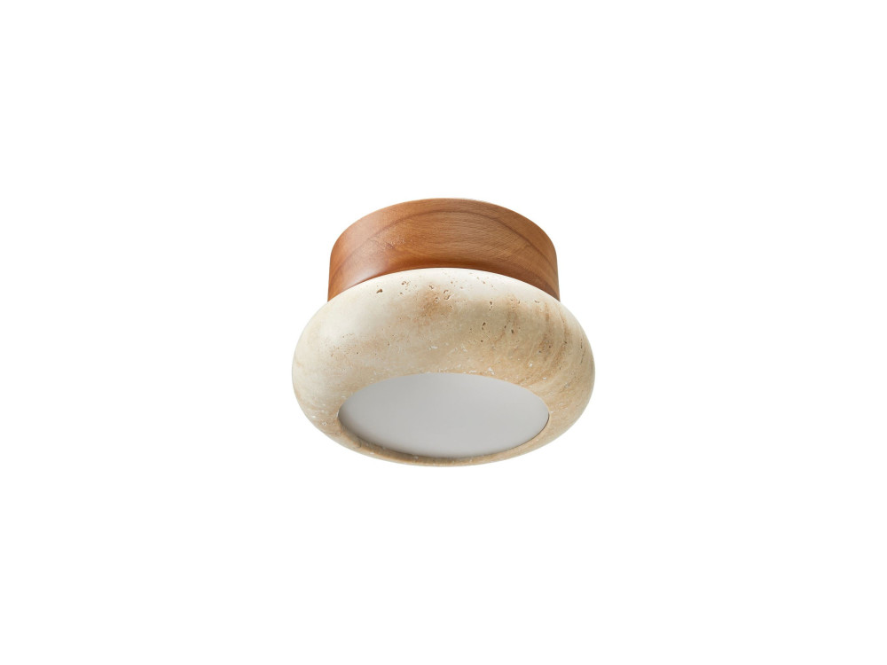 Lámpara de techo de madera «Worm-S» - Roble / Beige