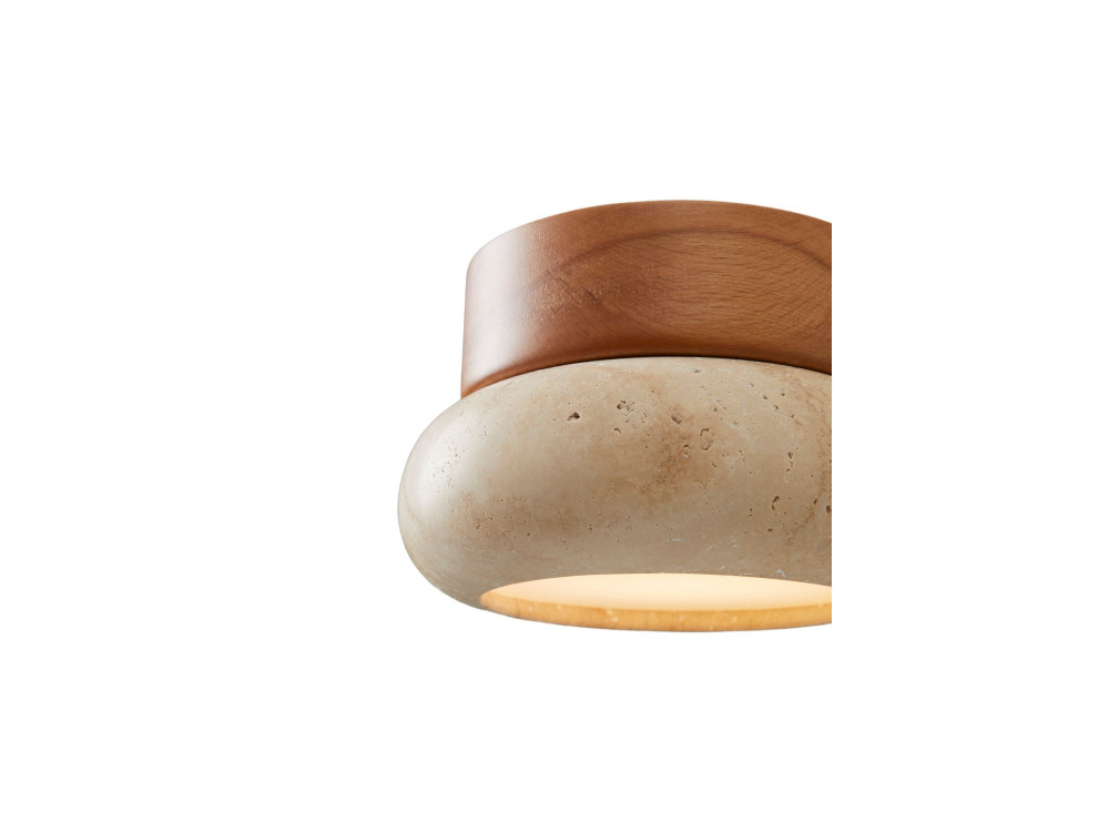 Lámpara de techo de madera «Worm-S» - Roble / Beige