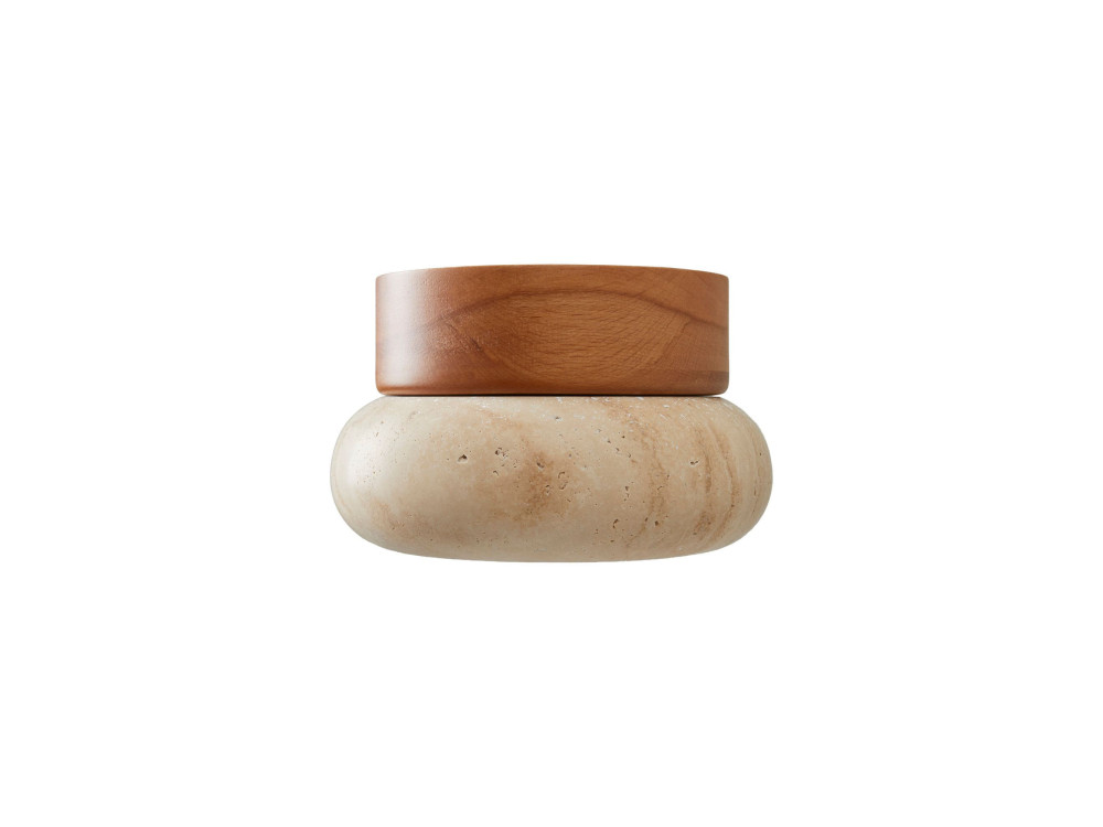 Lámpara de techo de madera «Worm-S» - Roble / Beige
