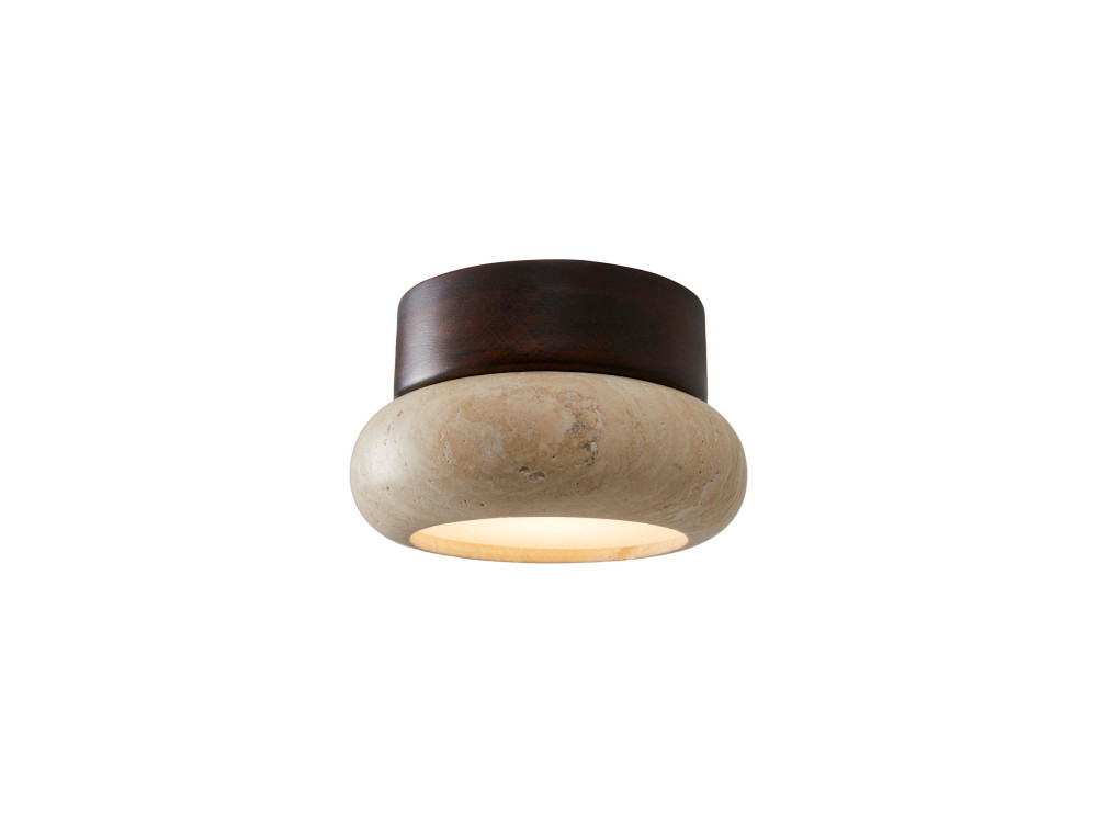 Lámpara de techo de madera «Worm-S» - Nogal / Beige