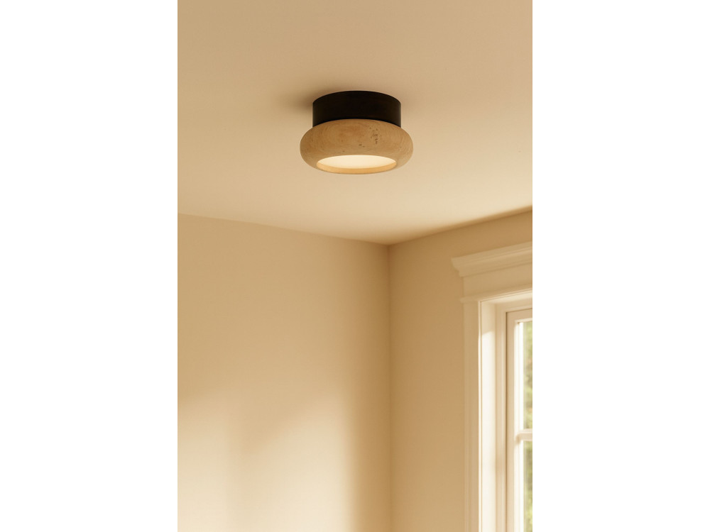 Lámpara de techo de madera «Worm-S» - Nogal / Beige
