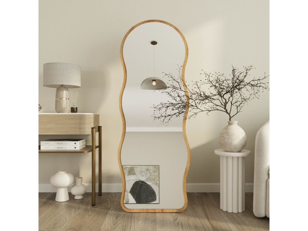 Espejo de pie de madera «Asial» - 50 x 160 x 2,2 cm - Roble Saphir
