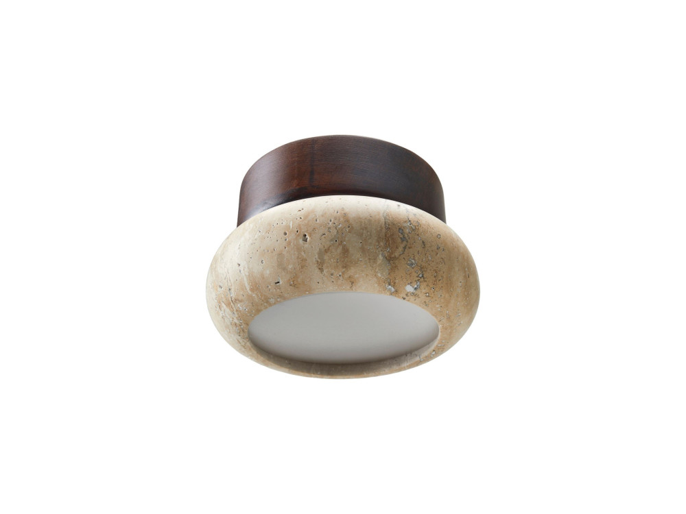Lámpara de techo de madera «Worm-S» - Nogal / Beige
