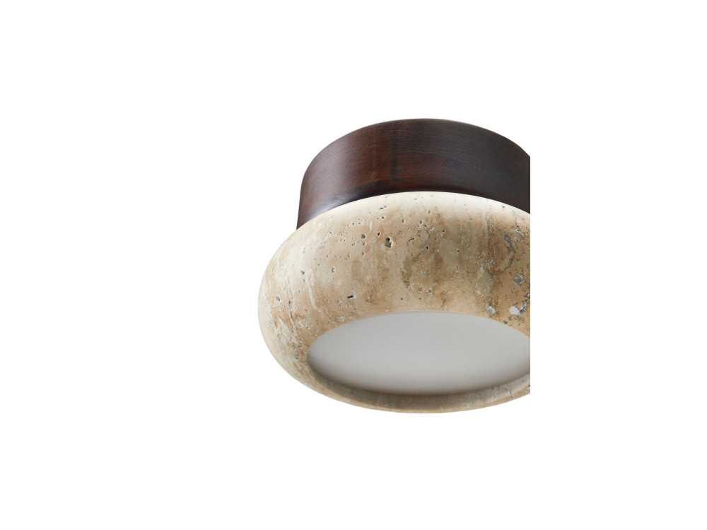 Lámpara de techo de madera «Worm-S» - Nogal / Beige