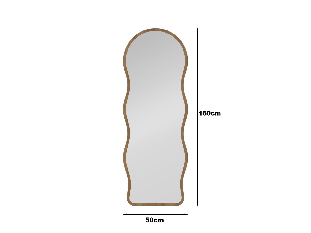 Espejo de pie de madera «Asial» - 50 x 160 x 2,2 cm - Roble Saphir