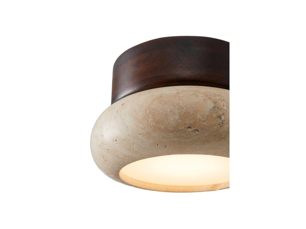 Lámpara de techo de madera «Worm-S» - Nogal / Beige