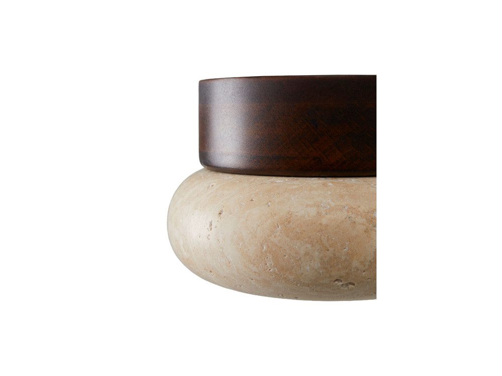 Lámpara de techo de madera «Worm-S» - Nogal / Beige