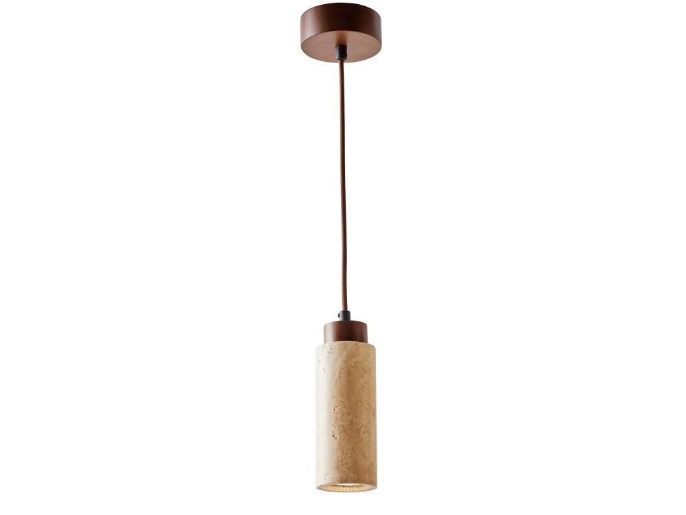 Lámpara colgante de madera «Babil» - Beige / Nogal