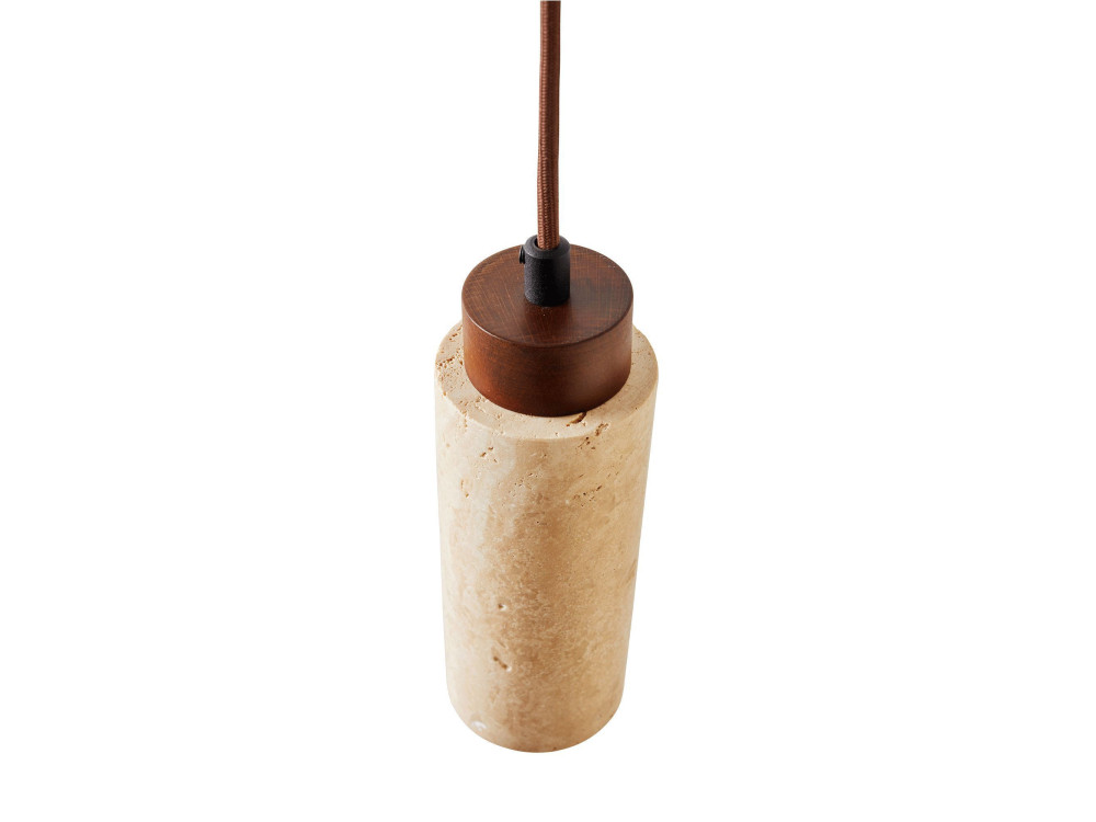 Lámpara colgante de madera «Babil» - Beige / Nogal