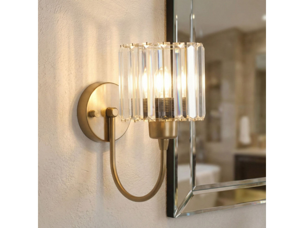 Aplique de pared de metal «Yakops» - 23 x 13 cm - Amarillo