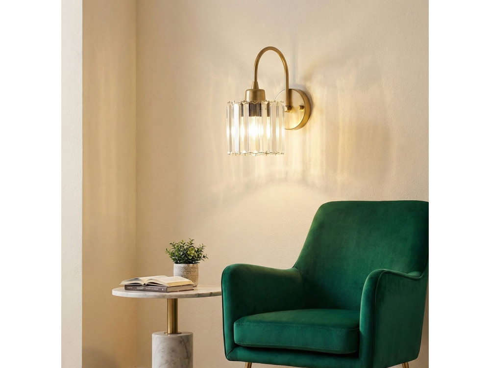 Aplique de pared de metal «Yakops» - 23 x 13 cm - Amarillo