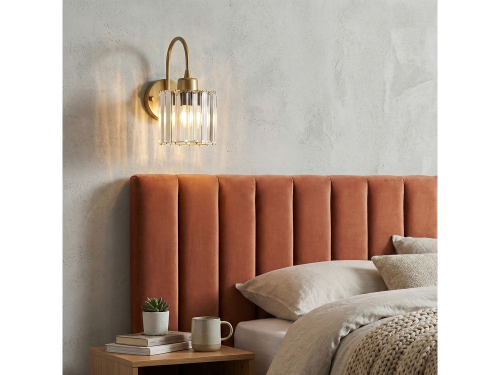 Aplique de pared de metal «Yakops» - 23 x 13 cm - Amarillo
