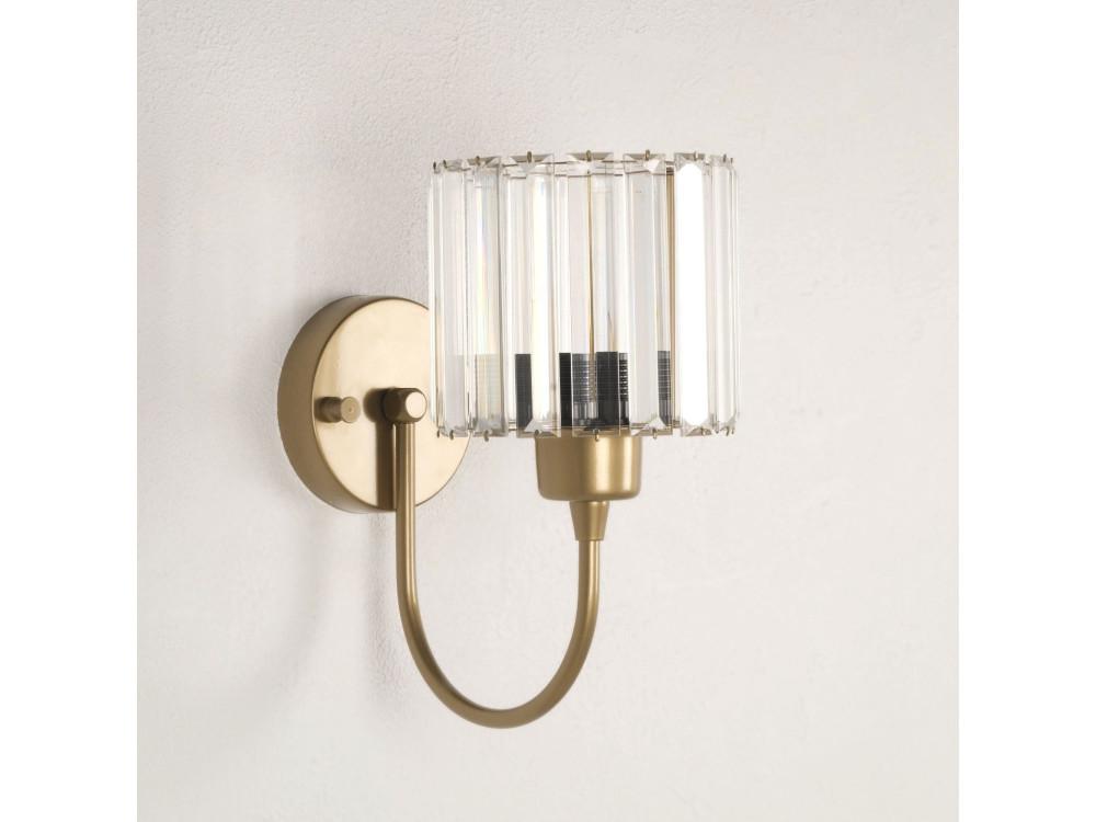 Aplique de pared de metal «Yakops» - 23 x 13 cm - Amarillo