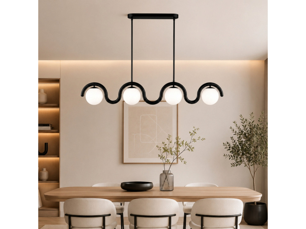 Lámpara de araña de metal «GEDIK-20443» - 110 x 17 cm - Negro