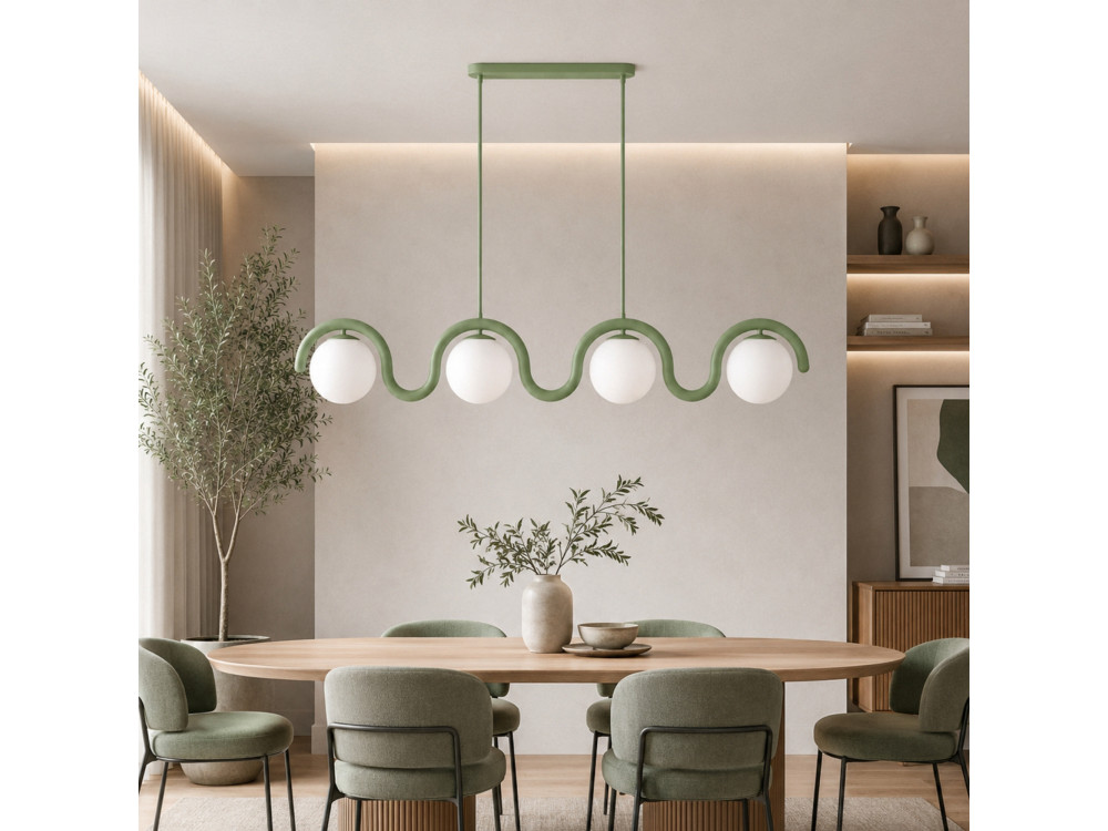 Lámpara de araña de metal «GEDIK-20443» - 110 x 17 cm - Verde