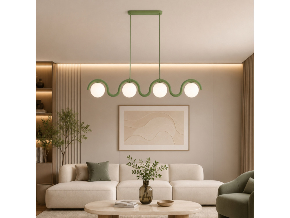 Lámpara de araña de metal «GEDIK-20443» - 110 x 17 cm - Verde