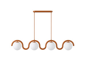 Lámpara de araña de metal «GEDIK-20443» - 110 x 17 cm - Marrón / Naranja