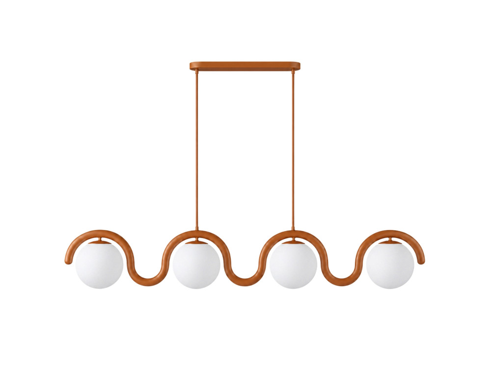 Lámpara de araña de metal «GEDIK-20443» - 110 x 17 cm - Marrón / Naranja
