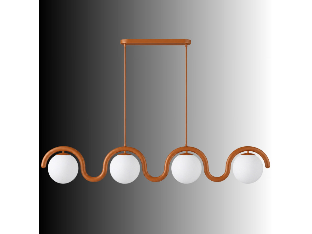 Lámpara de araña de metal «GEDIK-20443» - 110 x 17 cm - Marrón / Naranja