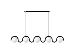 Lámpara de araña de metal «GEDIK-20444» - 140 x 17 cm - Negro