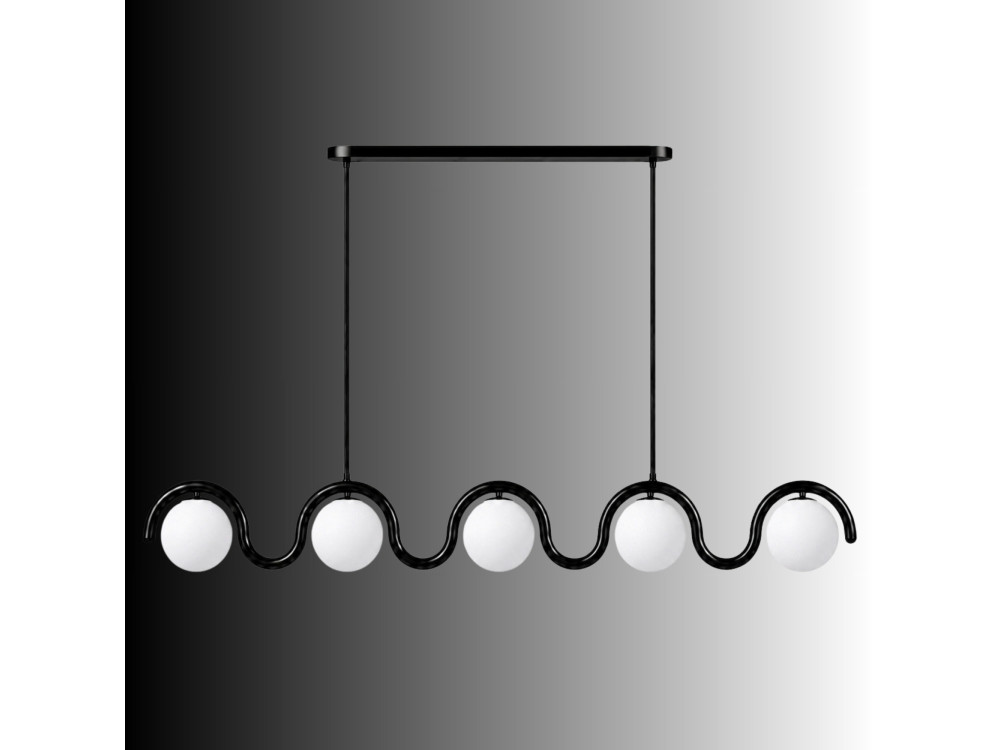 Lámpara de araña de metal «GEDIK-20444» - 140 x 17 cm - Negro