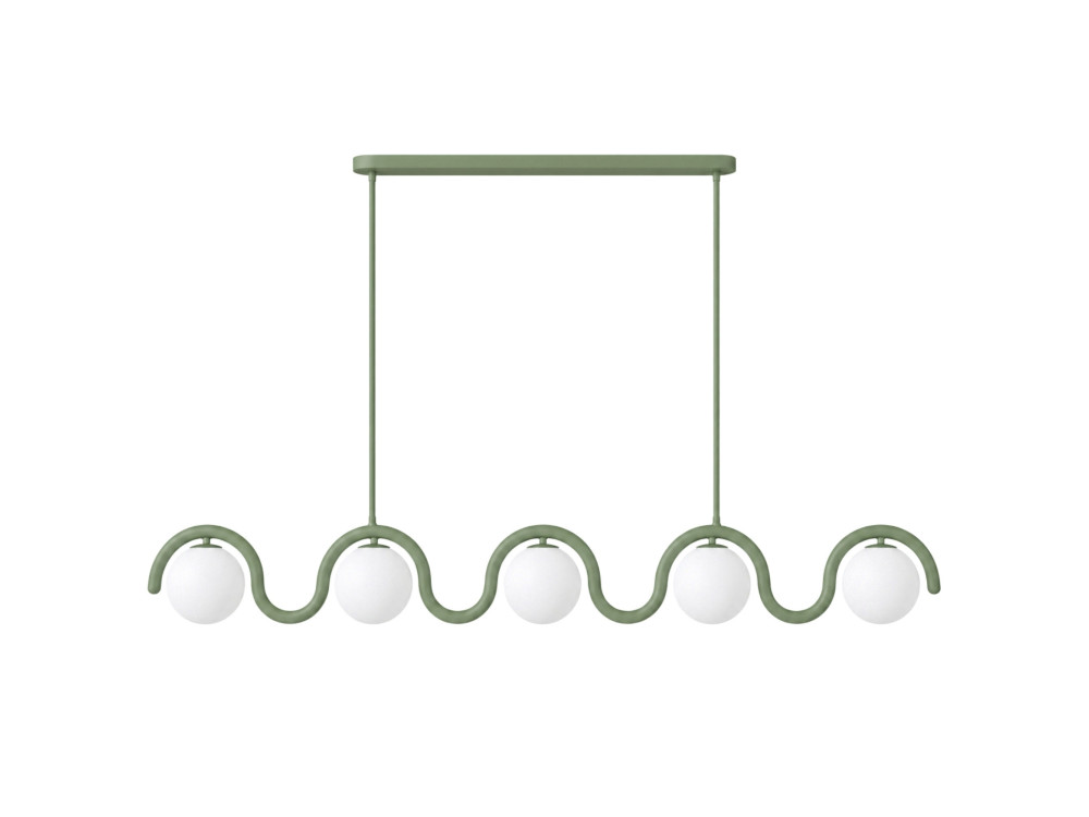 Lámpara de araña de metal «GEDIK-20444» - 140 x 17 cm - Verde menta