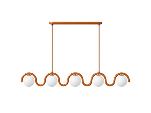 Lámpara de araña de metal «GEDIK-20444» - 140 x 17 cm - Marrón / Naranja