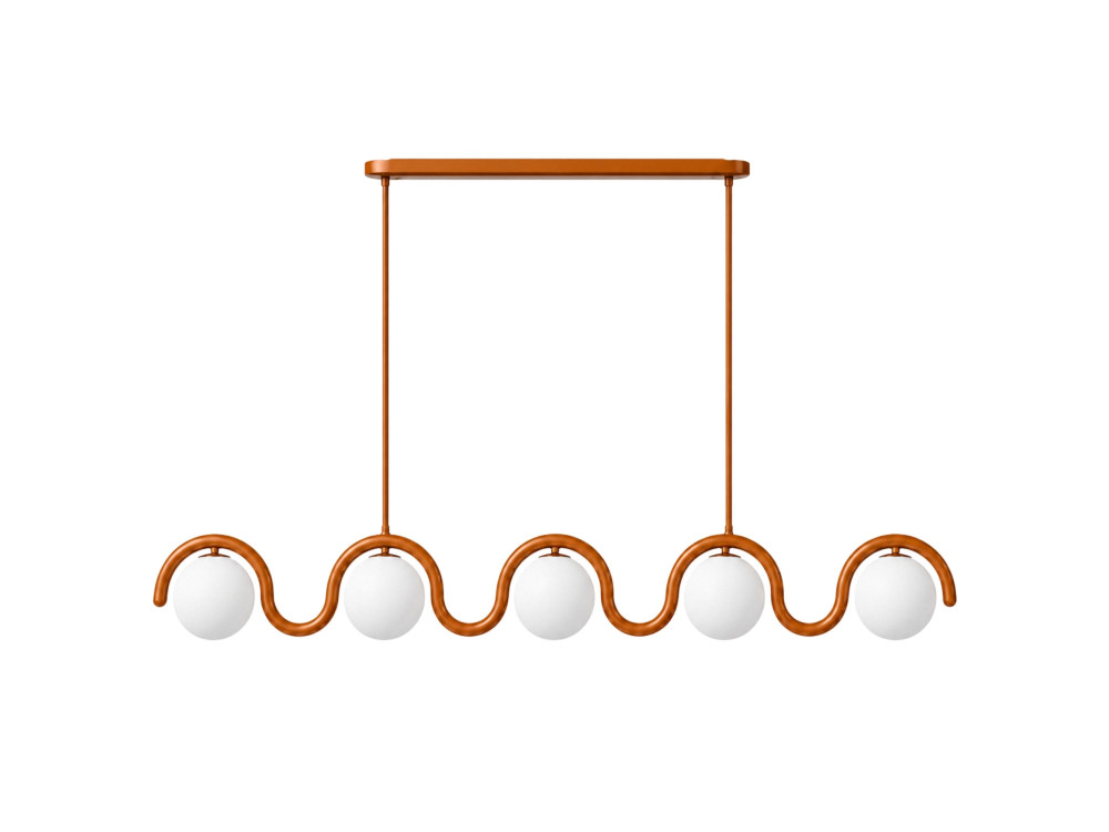 Lámpara de araña de metal «GEDIK-20444» - 140 x 17 cm - Marrón / Naranja