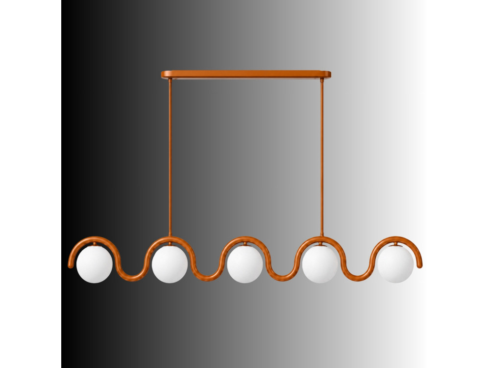Lámpara de araña de metal «GEDIK-20444» - 140 x 17 cm - Marrón / Naranja