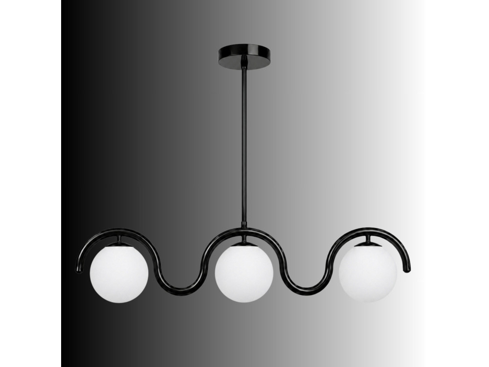 Lámpara de araña de metal «GEDIK-20442» - 80 x 17 cm - Negro