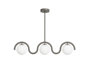 Lámpara de araña de metal «GEDIK-20442» - 80 x 17 cm - Gris