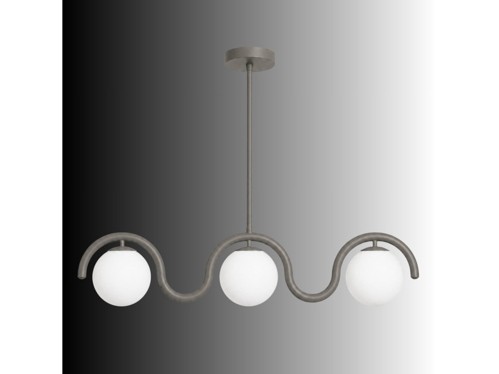 Lámpara de araña de metal «GEDIK-20442» - 80 x 17 cm - Gris