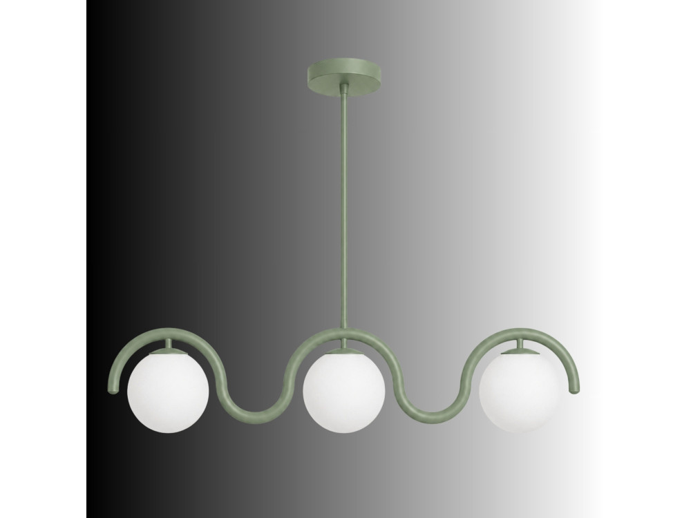 Lámpara de araña de metal «GEDIK-20442» - 80 x 17 cm - Verde menta
