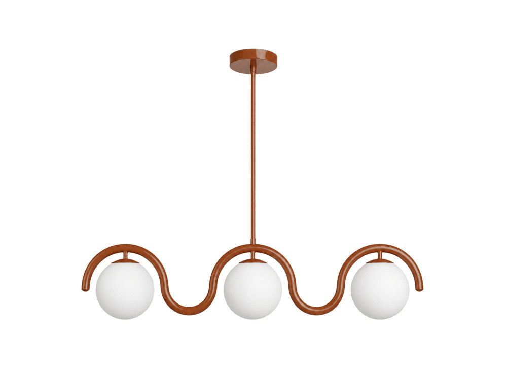 Lámpara de araña de metal «GEDIK-20442» - 80 x 17 cm - Marrón / Naranja