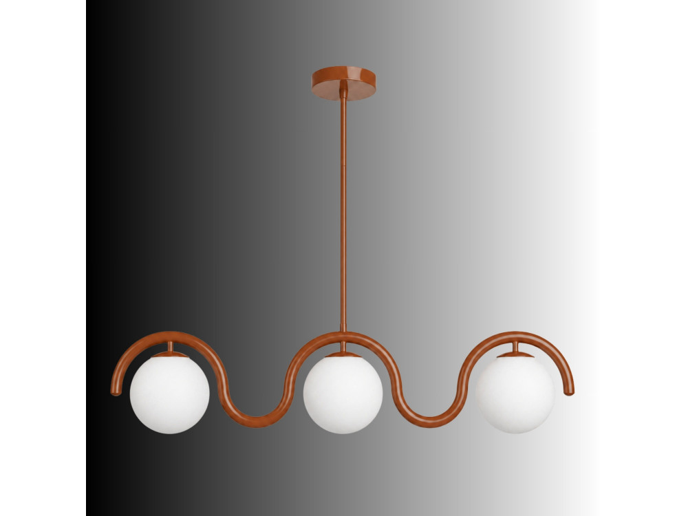 Lámpara de araña de metal «GEDIK-20442» - 80 x 17 cm - Marrón / Naranja