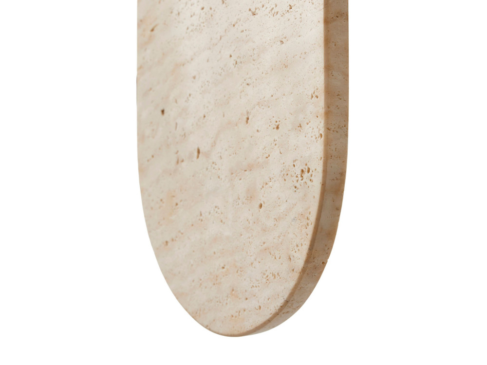 Aplique de pared de travertino «Tor All» - 18 x 1 cm - Beige / Blanco