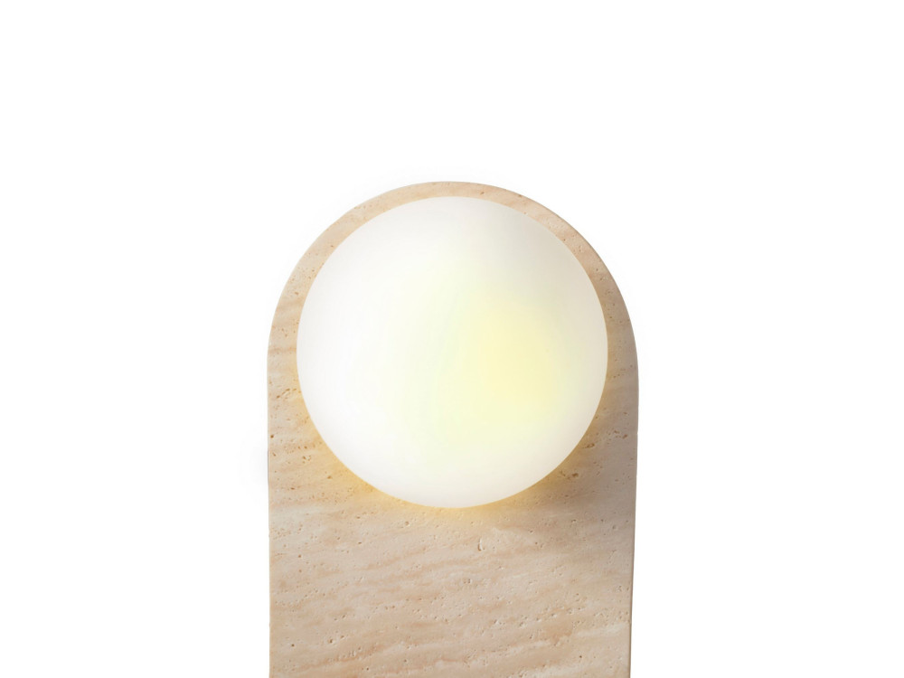 Aplique de pared de travertino «Tor All» - 18 x 1 cm - Beige / Blanco