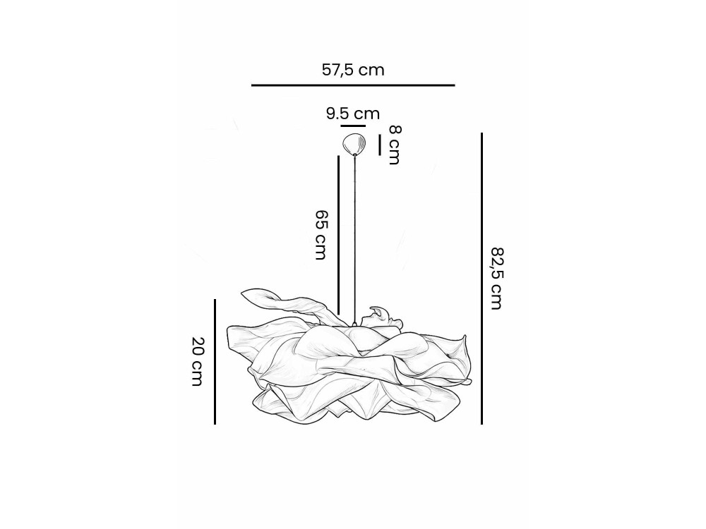 Lámpara colgante de plástico «MOD0009» - 58 x 58 cm - Blanca