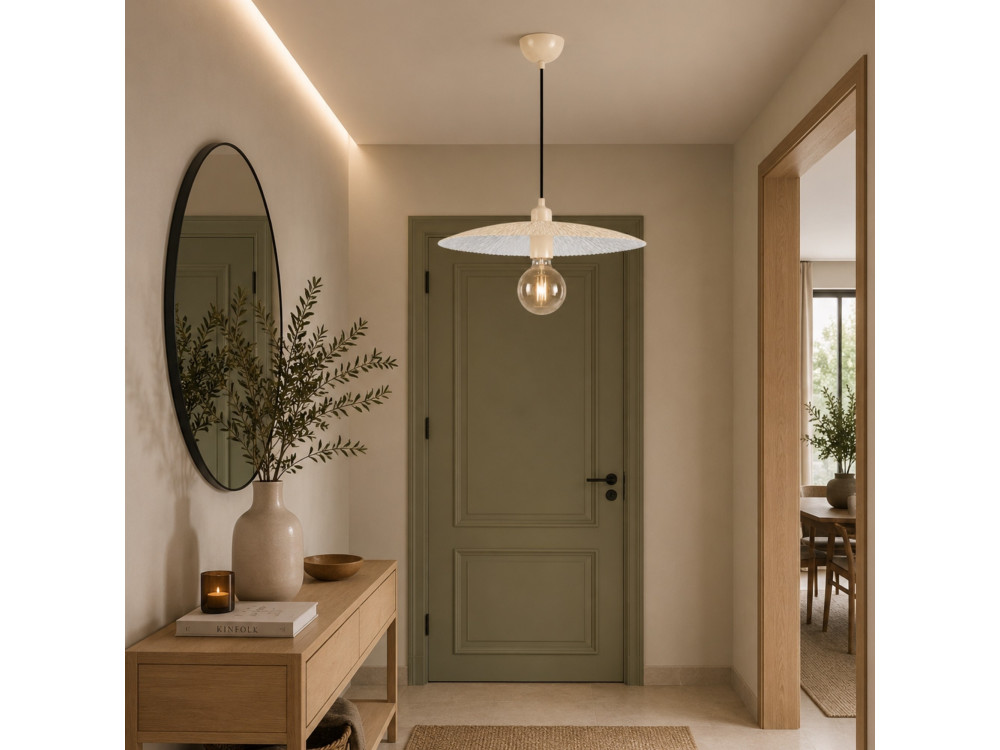 Lámpara colgante de metal «Soleil» - 39 x 39 cm - Beige