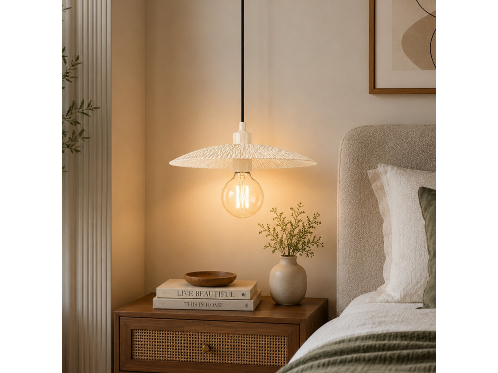 Lámpara colgante de metal «Soleil» - 39 x 39 cm - Beige