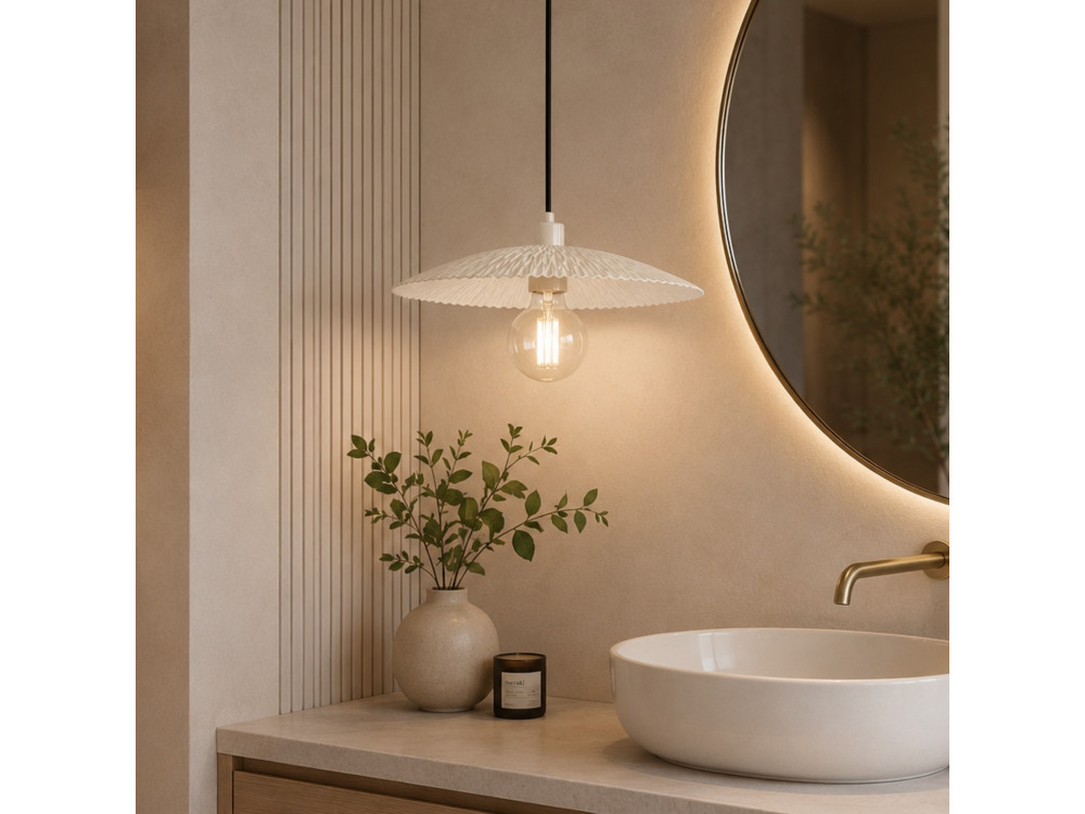 Lámpara colgante de metal «Soleil» - 39 x 39 cm - Beige