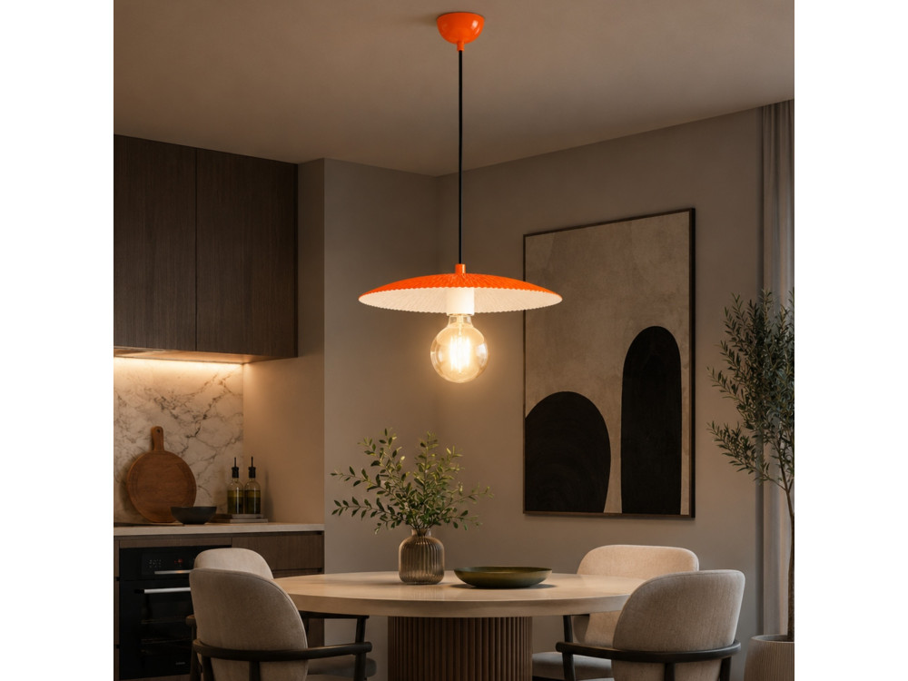 Lámpara colgante de metal «Soleil» - 39 x 39 cm - Naranja