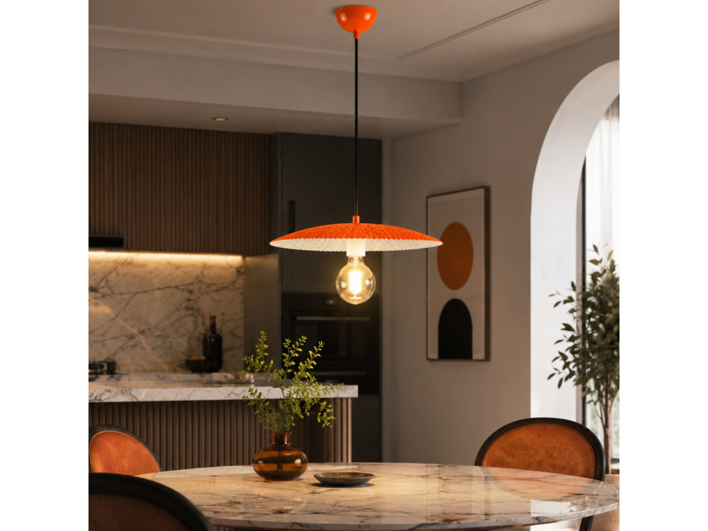 Lámpara colgante de metal «Soleil» - 39 x 39 cm - Naranja