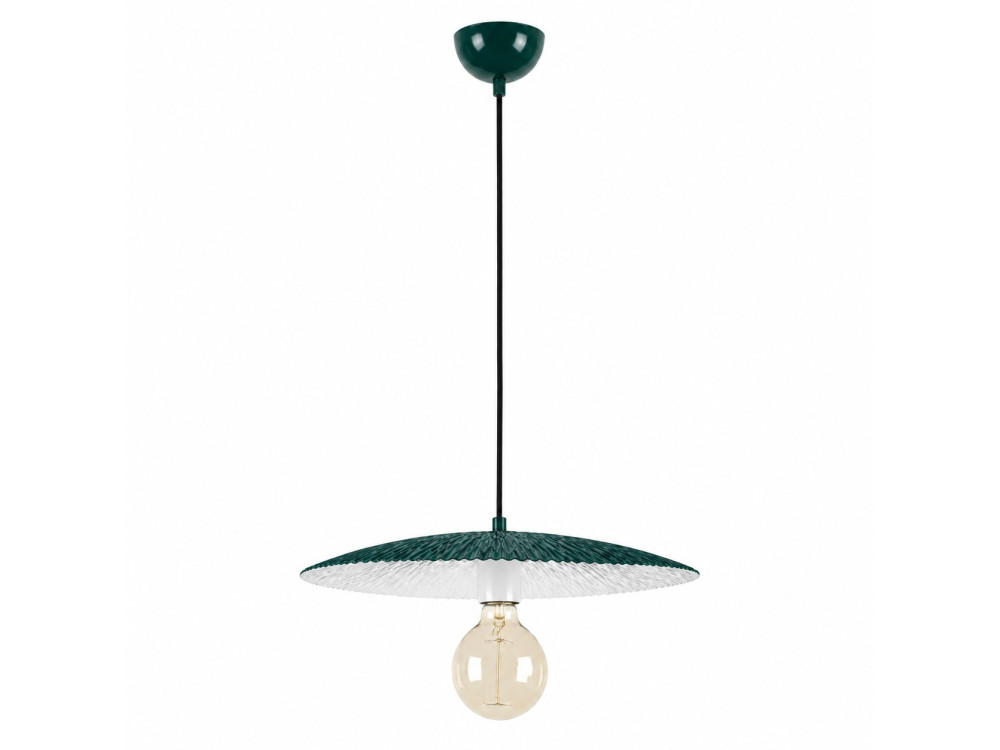 Lámpara colgante de metal «Soleil» - 39 x 39 cm - Verde oscuro