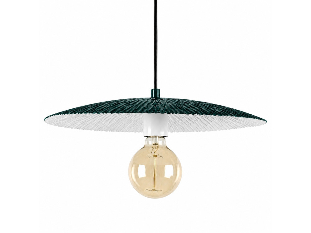 Lámpara colgante de metal «Soleil» - 39 x 39 cm - Verde oscuro