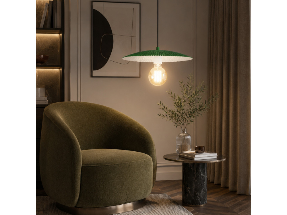 Lámpara colgante de metal «Soleil» - 39 x 39 cm - Verde claro