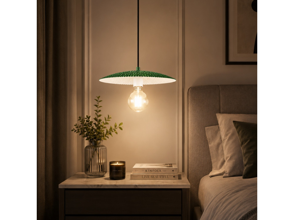 Lámpara colgante de metal «Soleil» - 39 x 39 cm - Verde claro