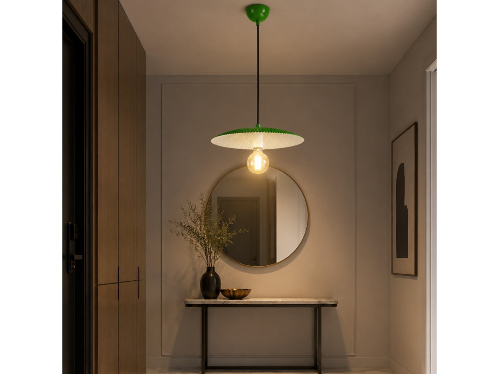 Lámpara colgante de metal «Soleil» - 39 x 39 cm - Verde claro