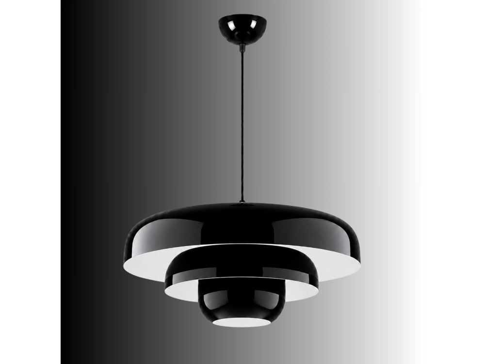 Lámpara colgante de metal «Layer» - 43 x 43 cm - Negro